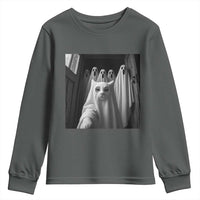 Funny Ghost Cat Halloween Meme Youth Sweatshirt - Wonder Print Shop