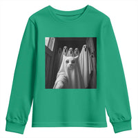 Funny Ghost Cat Halloween Meme Youth Sweatshirt - Wonder Print Shop