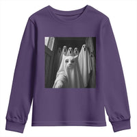Funny Ghost Cat Halloween Meme Youth Sweatshirt - Wonder Print Shop