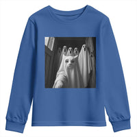 Funny Ghost Cat Halloween Meme Youth Sweatshirt - Wonder Print Shop