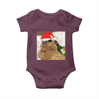 Funny Cat Drinking Wine Christmas Baby Onesie - Wonder Print Shop