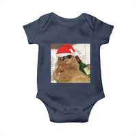 Funny Cat Drinking Wine Christmas Baby Onesie - Wonder Print Shop