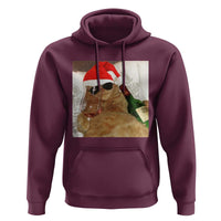 Funny Cat Drinking Wine Christmas Hoodie - Wonder Print Shop