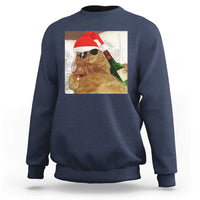 Funny Cat Drinking Wine Christmas Sweatshirt - Wonder Print Shop