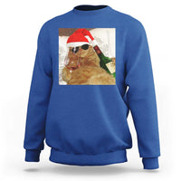 Funny Cat Drinking Wine Christmas Sweatshirt - Wonder Print Shop