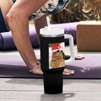 Funny Cat Drinking Wine Christmas Tumbler With Handle - Wonder Print Shop