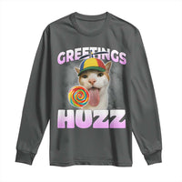 Funny Cat Meme Long Sleeve Shirt Greetings Huzz - Wonder Print Shop