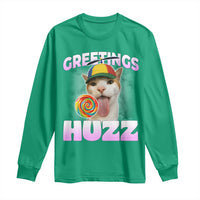 Funny Cat Meme Long Sleeve Shirt Greetings Huzz - Wonder Print Shop