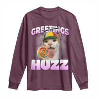 Funny Cat Meme Long Sleeve Shirt Greetings Huzz - Wonder Print Shop