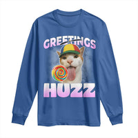 Funny Cat Meme Long Sleeve Shirt Greetings Huzz - Wonder Print Shop