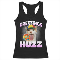 Funny Cat Meme Racerback Tank Top Greetings Huzz - Wonder Print Shop