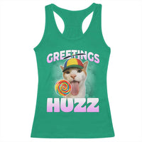 Funny Cat Meme Racerback Tank Top Greetings Huzz - Wonder Print Shop