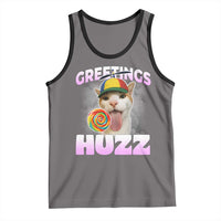 Funny Cat Meme Tank Top Greetings Huzz - Wonder Print Shop