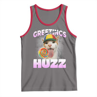Funny Cat Meme Tank Top Greetings Huzz - Wonder Print Shop