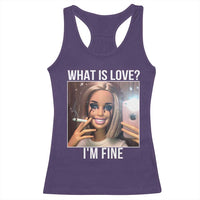 Doll Smoking Selfie Meme Racerback Tank Top What Is Love I Am Fine - Wonder Print Shop