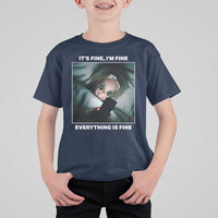 Funny Doll Face Meme T Shirt For Kid It Is Fine I Am Fine Everything Is Fine - Wonder Print Shop