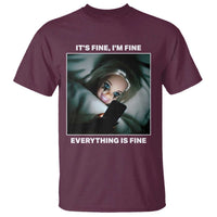 Funny Doll Face Meme T Shirt It Is Fine I Am Fine Everything Is Fine - Wonder Print Shop