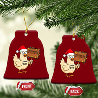 Chicken Game Christmas Ceramic Ornament Funny Do Not Look At The Chicken - Wonder Print Shop