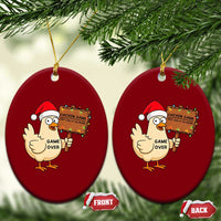 Chicken Game Christmas Ceramic Ornament Funny Do Not Look At The Chicken - Wonder Print Shop