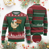 Chicken Game Xmas Ugly Christmas Sweater Funny Do Not Look At The Chicken - Wonder Print Shop