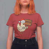 Chicken Game Christmas T Shirt For Women Funny Do Not Look At The Chicken - Wonder Print Shop