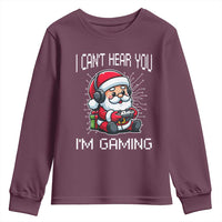 Funny Santa Gamer Christmas Youth Sweatshirt I Can Not Hear You I Am Gaming - Wonder Print Shop