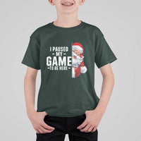 Funny Santa Gamer Christmas T Shirt For Kid I Paused My Game To Be Here - Wonder Print Shop