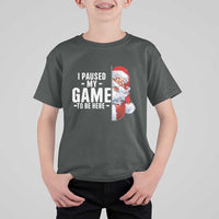 Funny Santa Gamer Christmas T Shirt For Kid I Paused My Game To Be Here - Wonder Print Shop
