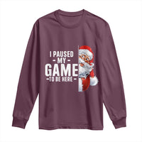 Funny Santa Gamer Christmas Long Sleeve Shirt I Paused My Game To Be Here - Wonder Print Shop