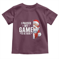 Funny Santa Gamer Christmas Toddler T Shirt I Paused My Game To Be Here - Wonder Print Shop