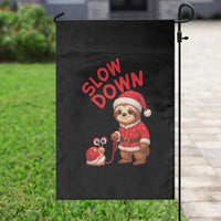 Funny Sloth Snail Christmas Garden Flag Slow Down Xmas - Wonder Print Shop