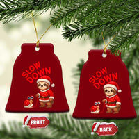 Funny Sloth Snail Christmas Ceramic Ornament Slow Down Xmas - Wonder Print Shop