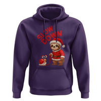 Funny Sloth Snail Christmas Hoodie Slow Down Xmas - Wonder Print Shop