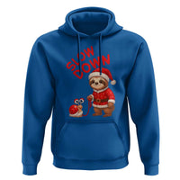 Funny Sloth Snail Christmas Hoodie Slow Down Xmas - Wonder Print Shop