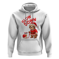 Funny Sloth Snail Christmas Hoodie Slow Down Xmas - Wonder Print Shop