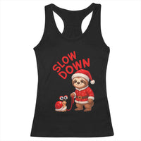 Funny Sloth Snail Christmas Racerback Tank Top Slow Down Xmas - Wonder Print Shop