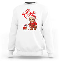 Funny Sloth Snail Christmas Sweatshirt Slow Down Xmas - Wonder Print Shop