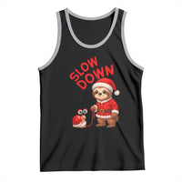 Funny Sloth Snail Christmas Tank Top Slow Down Xmas - Wonder Print Shop
