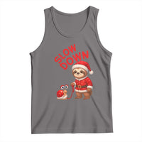 Funny Sloth Snail Christmas Tank Top Slow Down Xmas - Wonder Print Shop