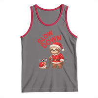 Funny Sloth Snail Christmas Tank Top Slow Down Xmas - Wonder Print Shop