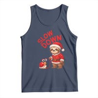 Funny Sloth Snail Christmas Tank Top Slow Down Xmas - Wonder Print Shop