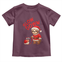 Funny Sloth Snail Christmas Toddler T Shirt Slow Down Xmas - Wonder Print Shop