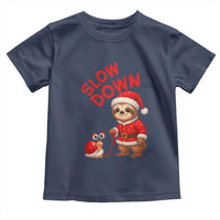 Funny Sloth Snail Christmas Toddler T Shirt Slow Down Xmas - Wonder Print Shop