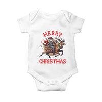 Black Santa Claus Baby Onesie African American Cowboy Christmas - Wonder Print Shop