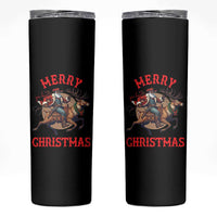 Black Santa Claus Skinny Tumbler African American Cowboy Christmas - Wonder Print Shop