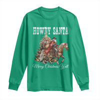 Black Santa Christmas Long Sleeve Shirt African American Western Cowboy - Wonder Print Shop