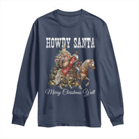 Black Santa Christmas Long Sleeve Shirt African American Western Cowboy - Wonder Print Shop