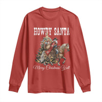 Black Santa Christmas Long Sleeve Shirt African American Western Cowboy - Wonder Print Shop