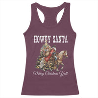 Black Santa Christmas Racerback Tank Top African American Western Cowboy - Wonder Print Shop