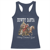 Black Santa Christmas Racerback Tank Top African American Western Cowboy - Wonder Print Shop